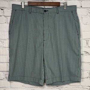 BEN HOGAN Men's Golf Shorts 36 Green‎ Check Performance 10" Grip Waist BH 1953